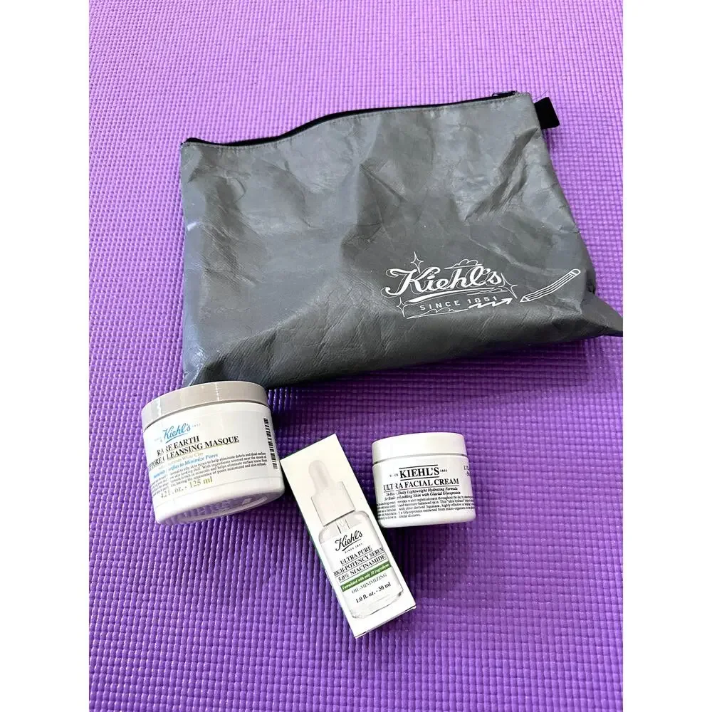 New Kiehls Gift Set Skincare serum, ultra facial cream deep pore cleansing mask